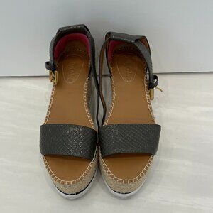 See By Chloe Glyn Platform Espadrille Sandals Women's Size 5.5